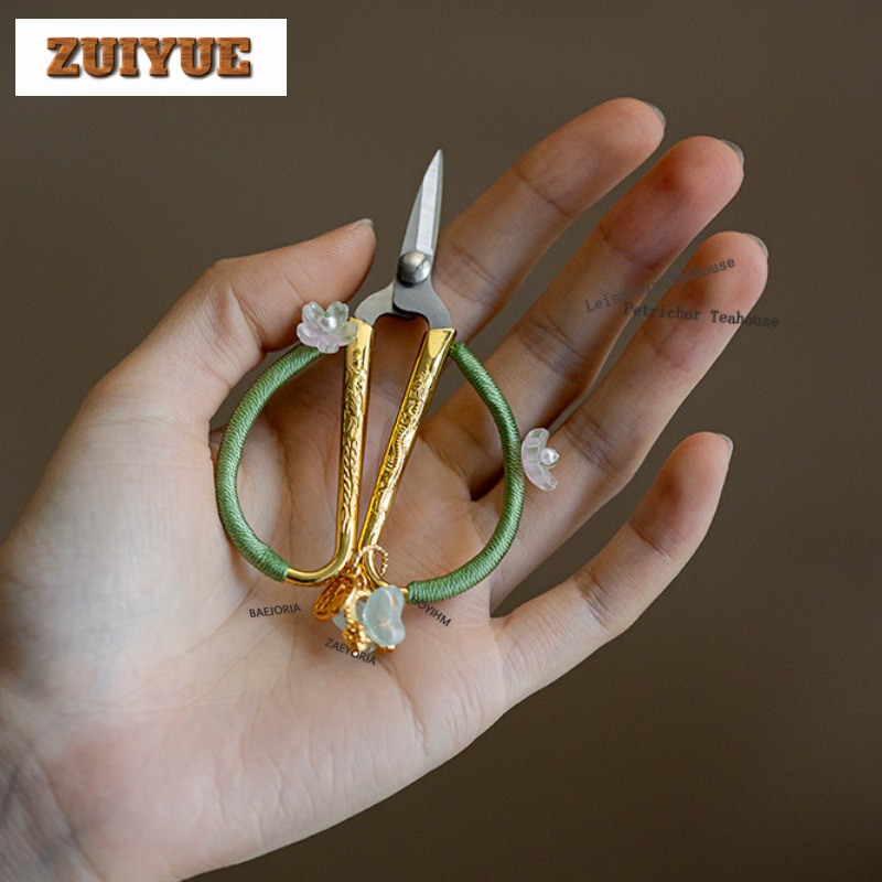 手織りロープペンダント付きステンレス鋼ティーバッグはさみ刺繍 - Scissors Stainless Craft のレビューと価格