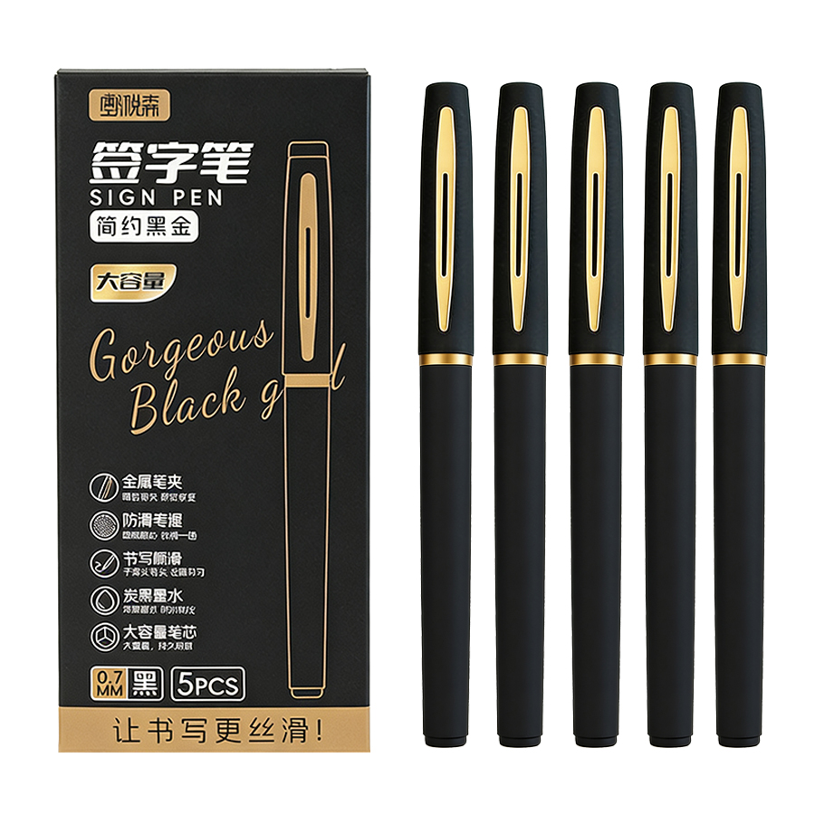5 ピース/パック大容量ゲルペン 0.5/0.7/1.0 ミ - Office Stationery Supply Business のレビューと価格