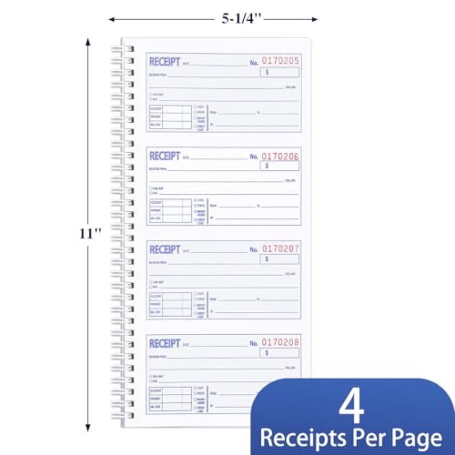 2パックのカーボンコピー付き領収書、3枚複写カーボンレス、5 - Carbon Copy Book のレビューと価格