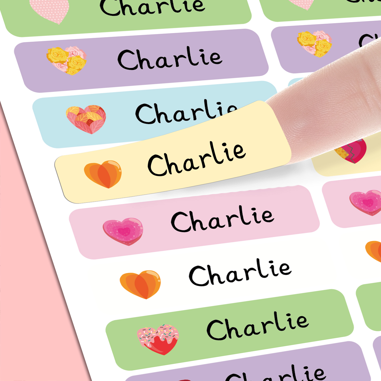 パーソナライズされたハート型の名札ステッカー防水ラベル学用品 - Stationery Supplier のレビューと価格