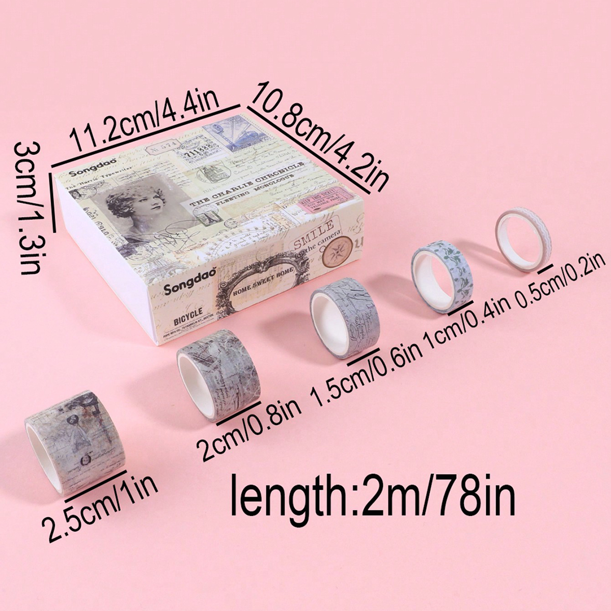 20ロールのヴィンテージ和紙テープセット、動物と植物柄のステ - Washi Tape Set のレビューと価格