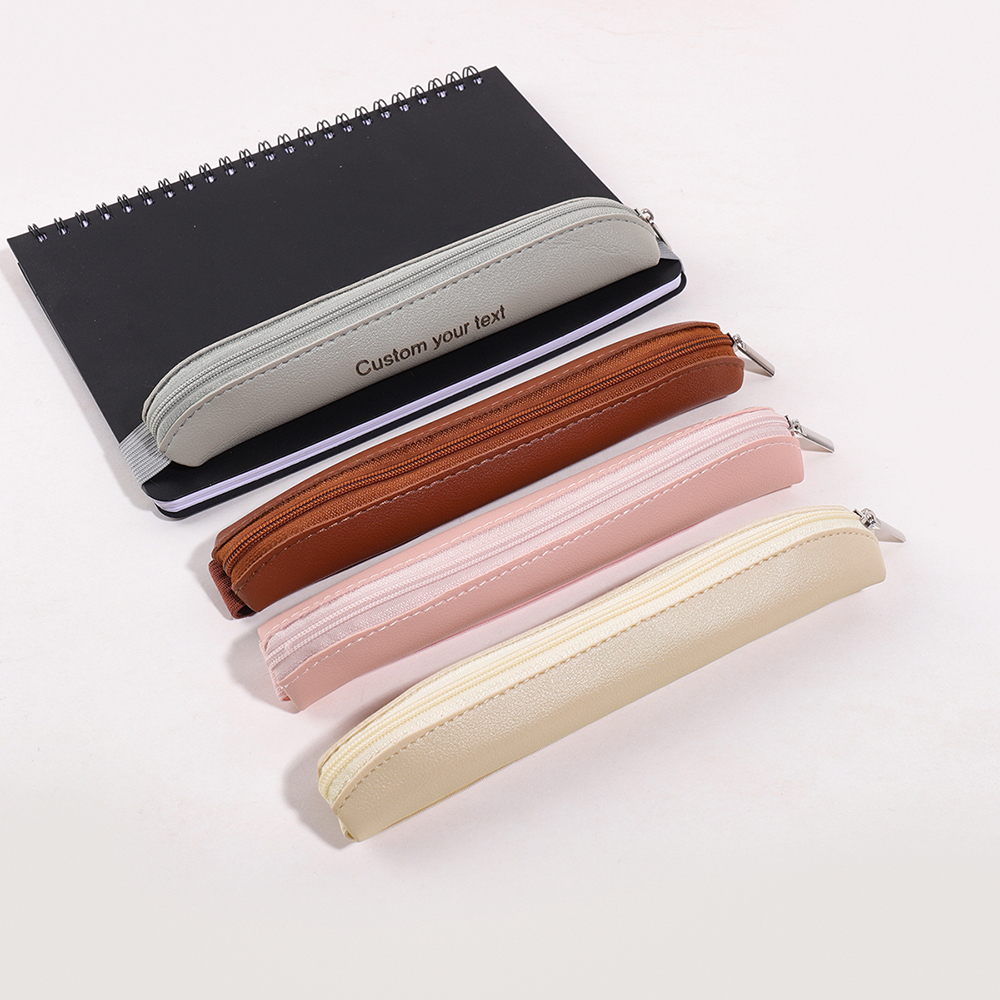 パーソナライズされたカスタムテキスト鉛筆ケース文具 PU レ - Stationery Supply のレビューと価格