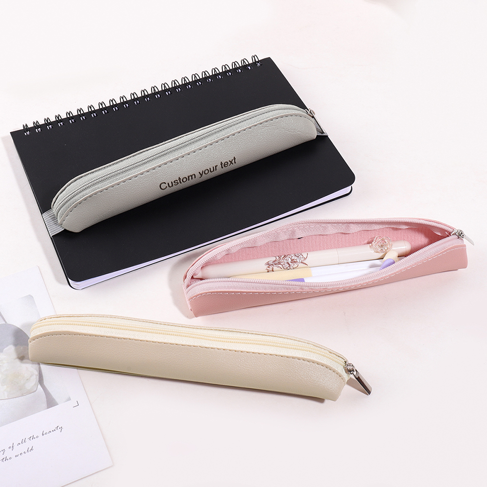 パーソナライズされたカスタムテキスト鉛筆ケース文具 PU レ - Stationery Supply のレビューと価格