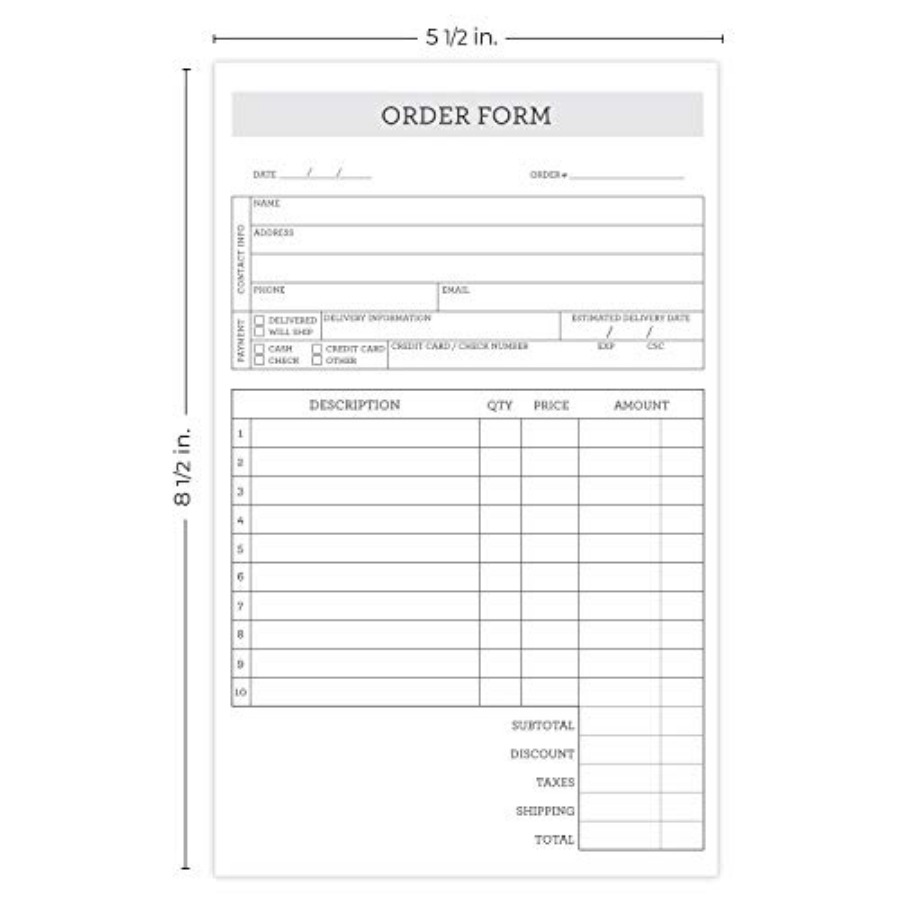 シンプルクラシック2部複写式注文書パッド/50セット/5.5 - Carbon Copy Book のレビューと価格