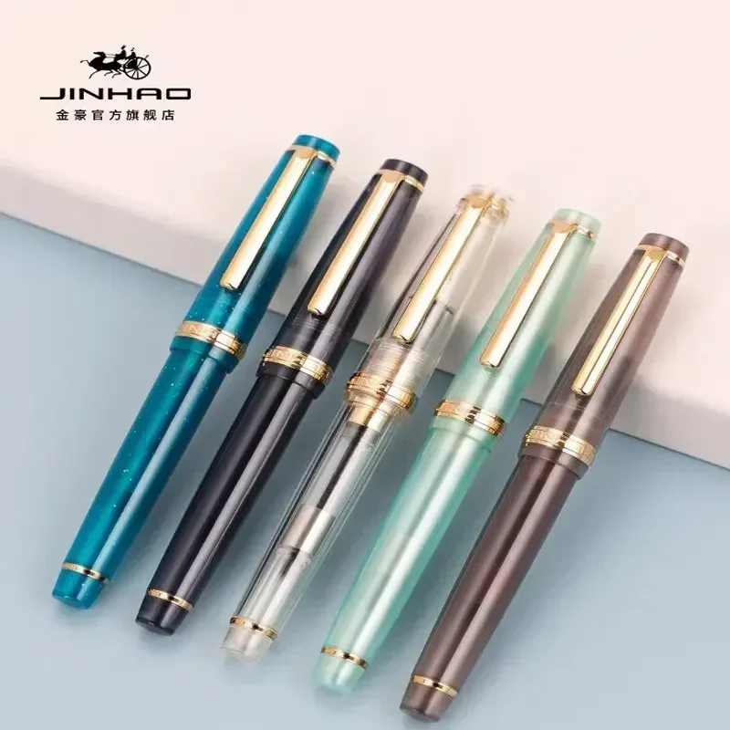 Jinhao-ef fペン先付き万年筆、透明インクペン、高級 - Office Stationery Supply Business のレビューと価格