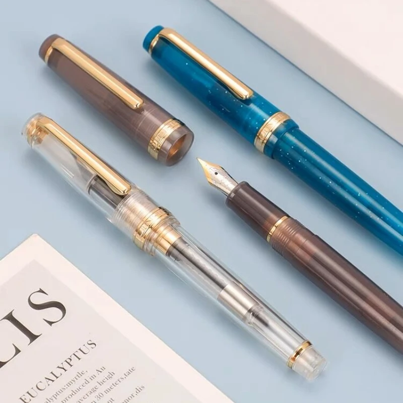 Jinhao-ef fペン先付き万年筆、透明インクペン、高級 - Office Stationery Supply Business のレビューと価格