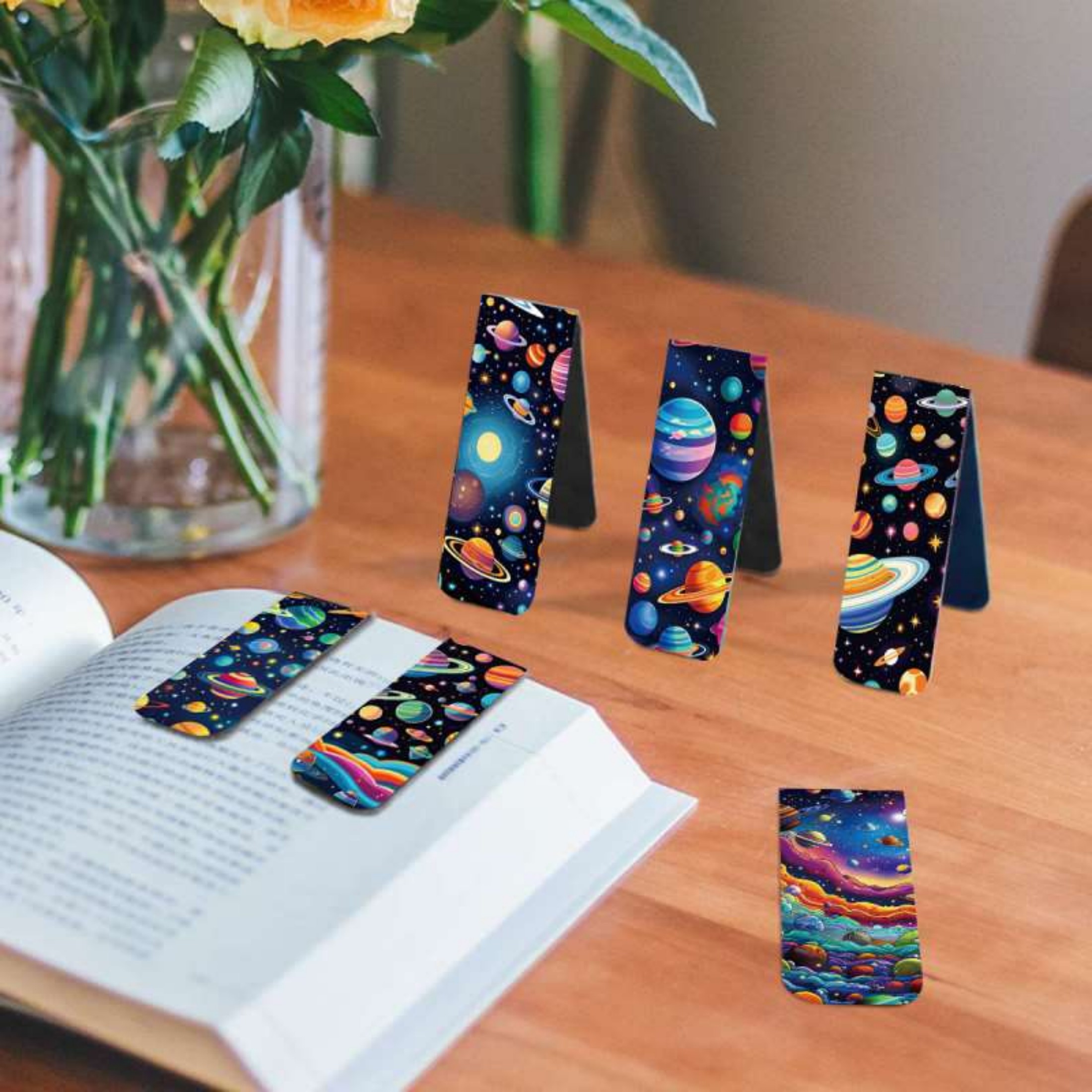 スペースと惑星をテーマにした磁気ブックマーク 12 個 -  - Bookmark Magnetic Clip のレビューと価格