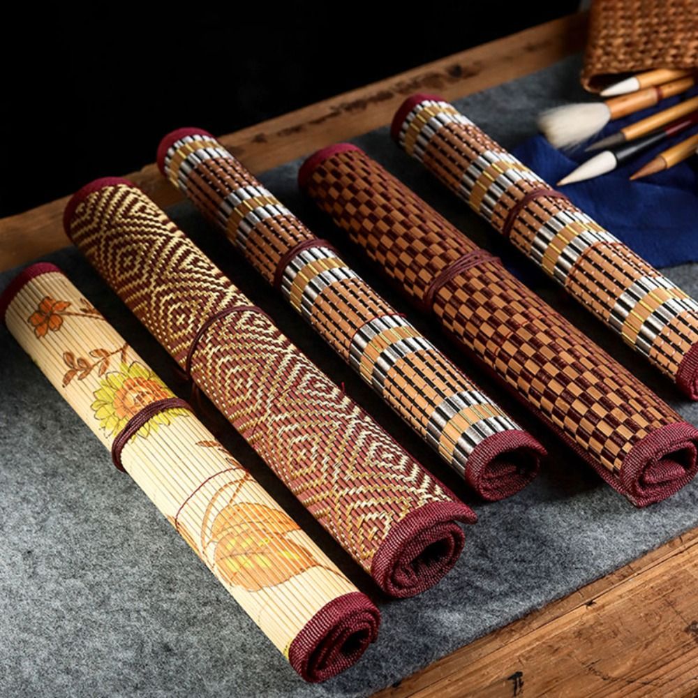 高品質竹製絵筆ホルダー大容量中国風ペンケースロールアップポー - Pen Pouch Roll のレビューと価格