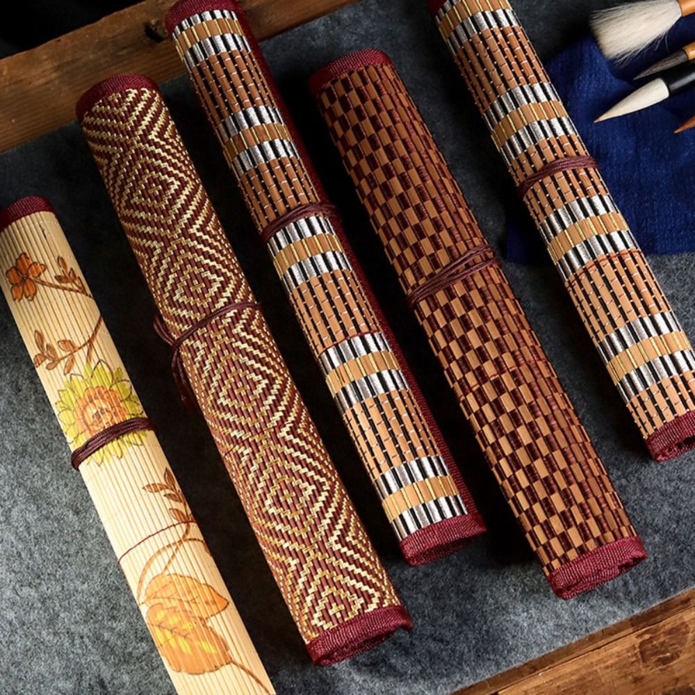 高品質竹製絵筆ホルダー大容量中国風ペンケースロールアップポー - Pen Pouch Roll のレビューと価格