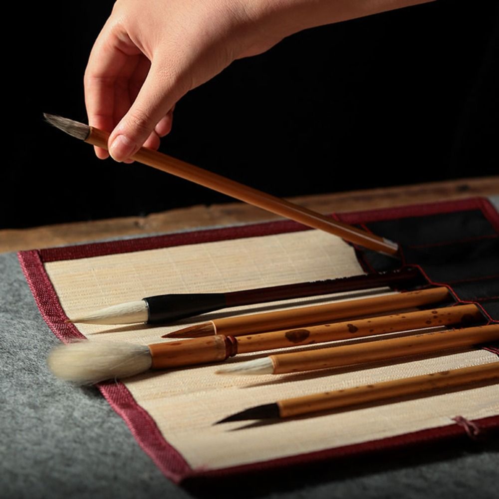 高品質竹製絵筆ホルダー大容量中国風ペンケースロールアップポー - Pen Pouch Roll のレビューと価格