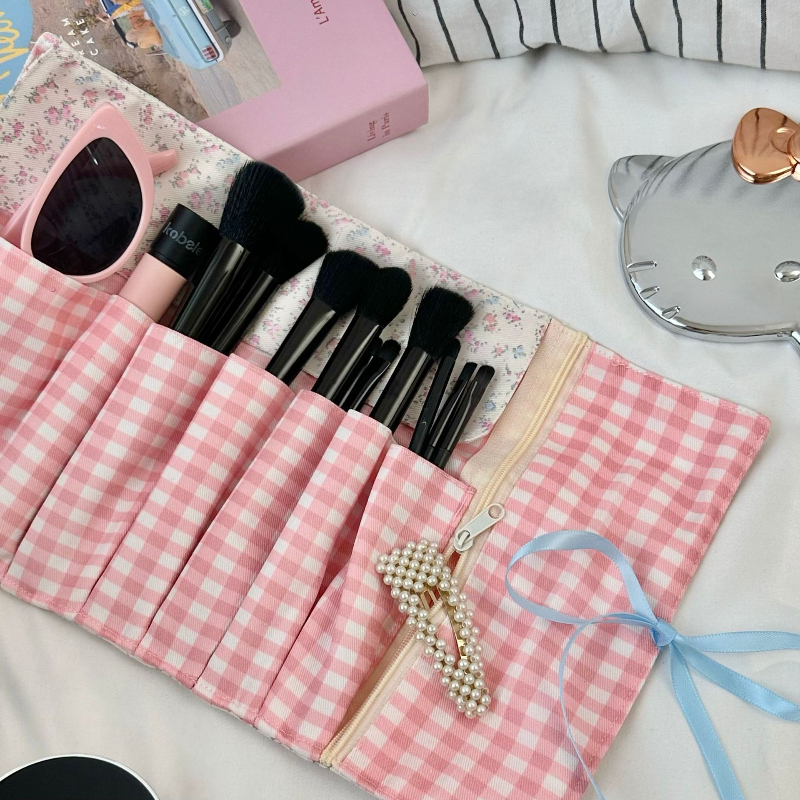 美的春花ロールアップ鉛筆バッグ子供のための女の子ピンクベージ - Pen Pouch Roll のレビューと価格