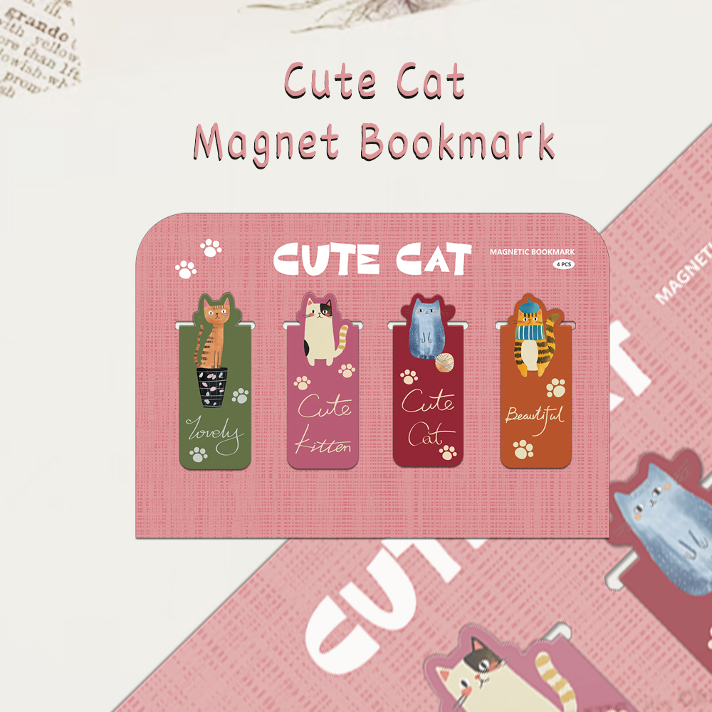 4 個クリエイティブ漫画かわいい猫磁気ブックマーク学生用品書 - Bookmark Magnetic Clip のレビューと価格