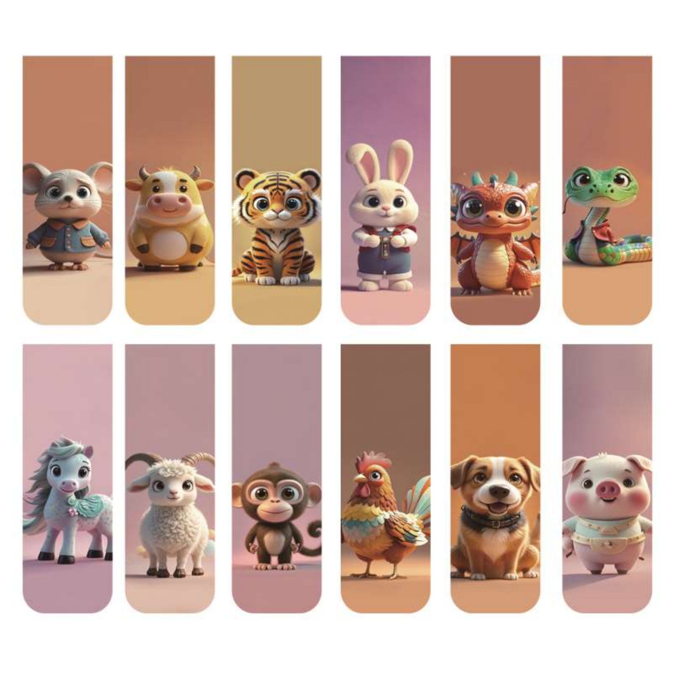 愛らしい 12 個の動物磁気ブックマーク - 鮮やかなページ - Bookmark Magnetic Clip のレビューと価格