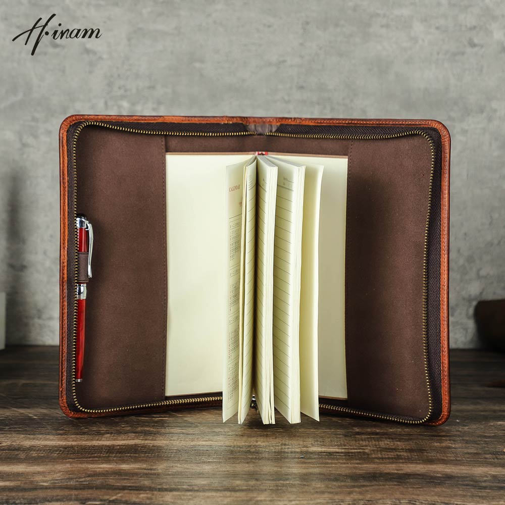 レトロ本革ジッパークラッチ A5 ブックカバージャーナルオフ - Journal Leather Hardcover のレビューと価格