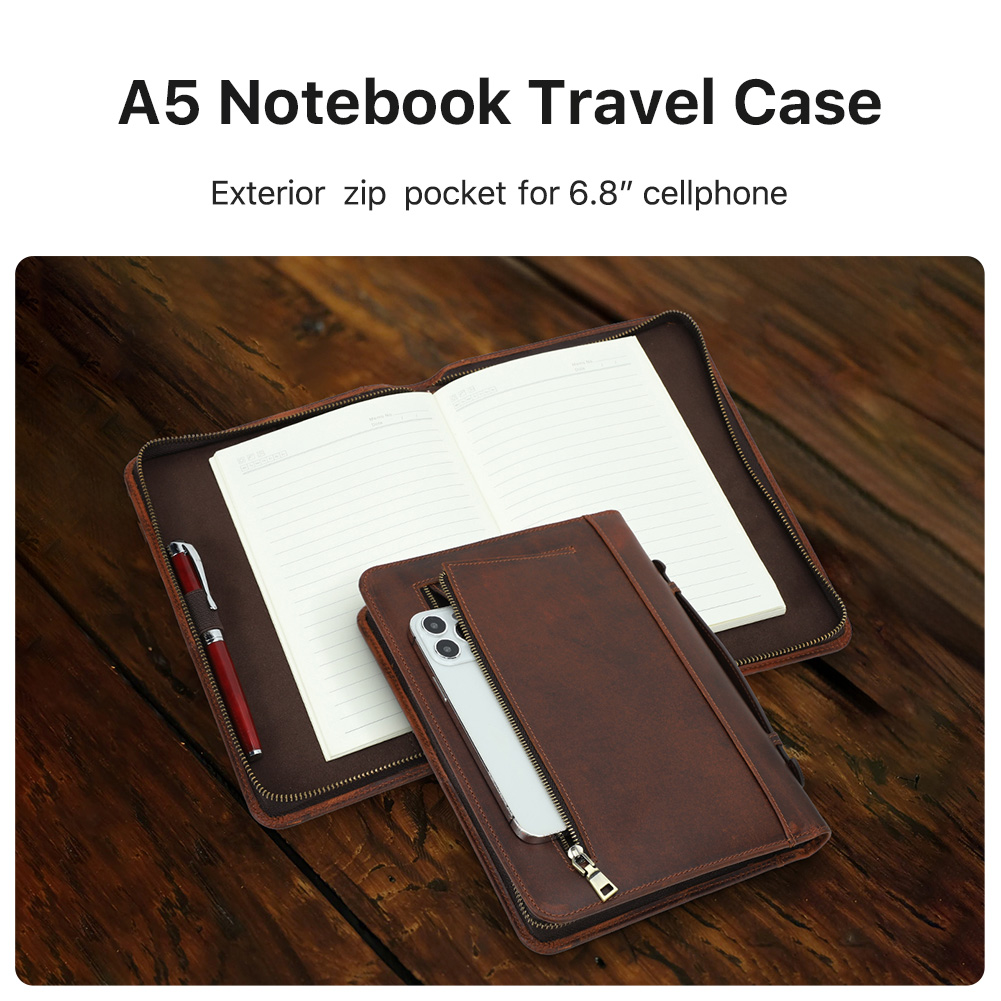 レトロ本革ジッパークラッチ A5 ブックカバージャーナルオフ - Journal Leather Hardcover のレビューと価格