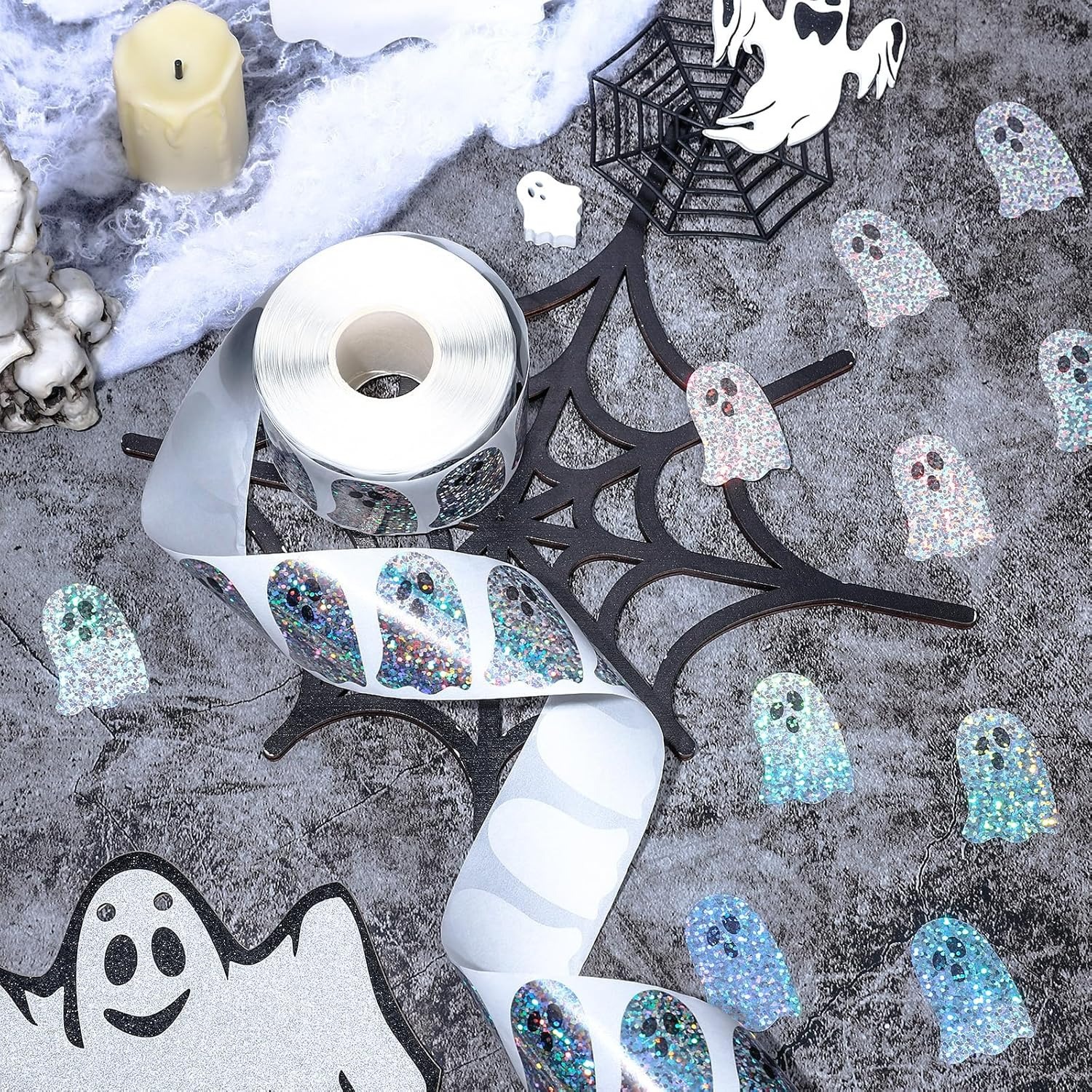 ハロウィンゴーストシェイプ DIY 防水ステッカー ハロウィ - Sticker Label Roll のレビューと価格