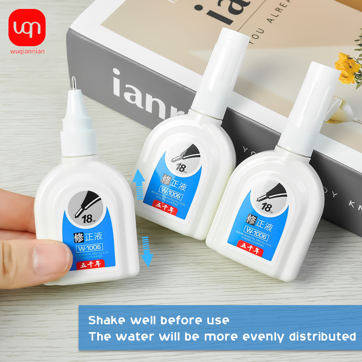 WQN-1/3/6PCS シンプルホワイト修正液 18ml、 - Correction Fluid White のレビューと価格
