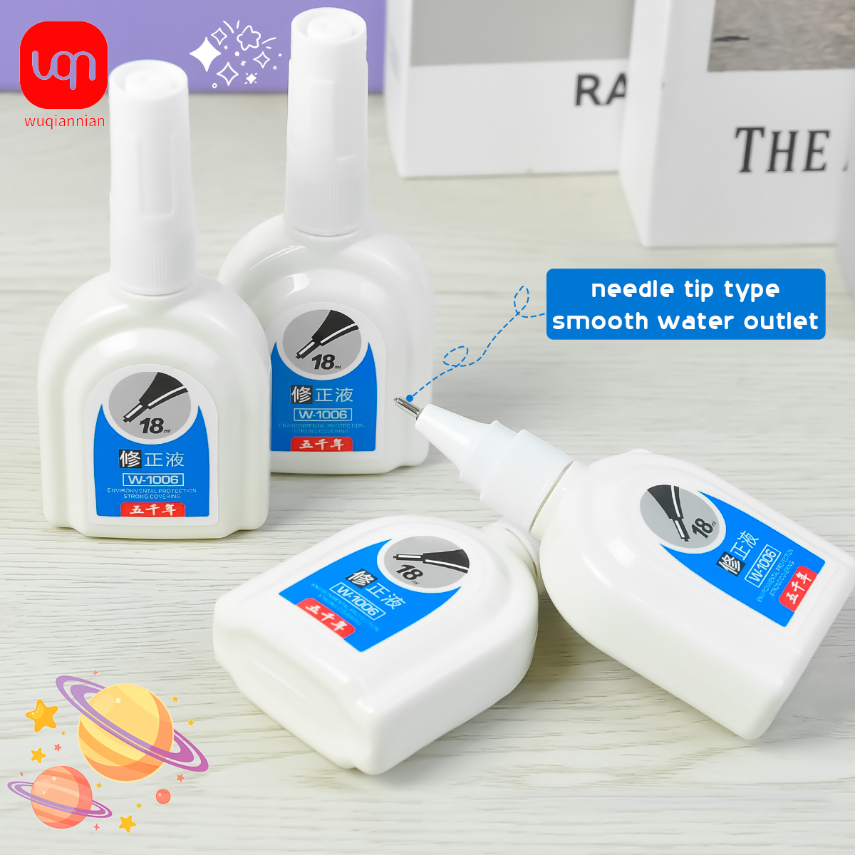 WQN-1/3/6PCS シンプルホワイト修正液 18ml、 - Correction Fluid White のレビューと価格