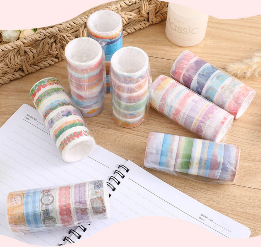 6 ロール/セットランダムカラー風景テープスクラップブッキン - Washi Tape Set のレビューと価格