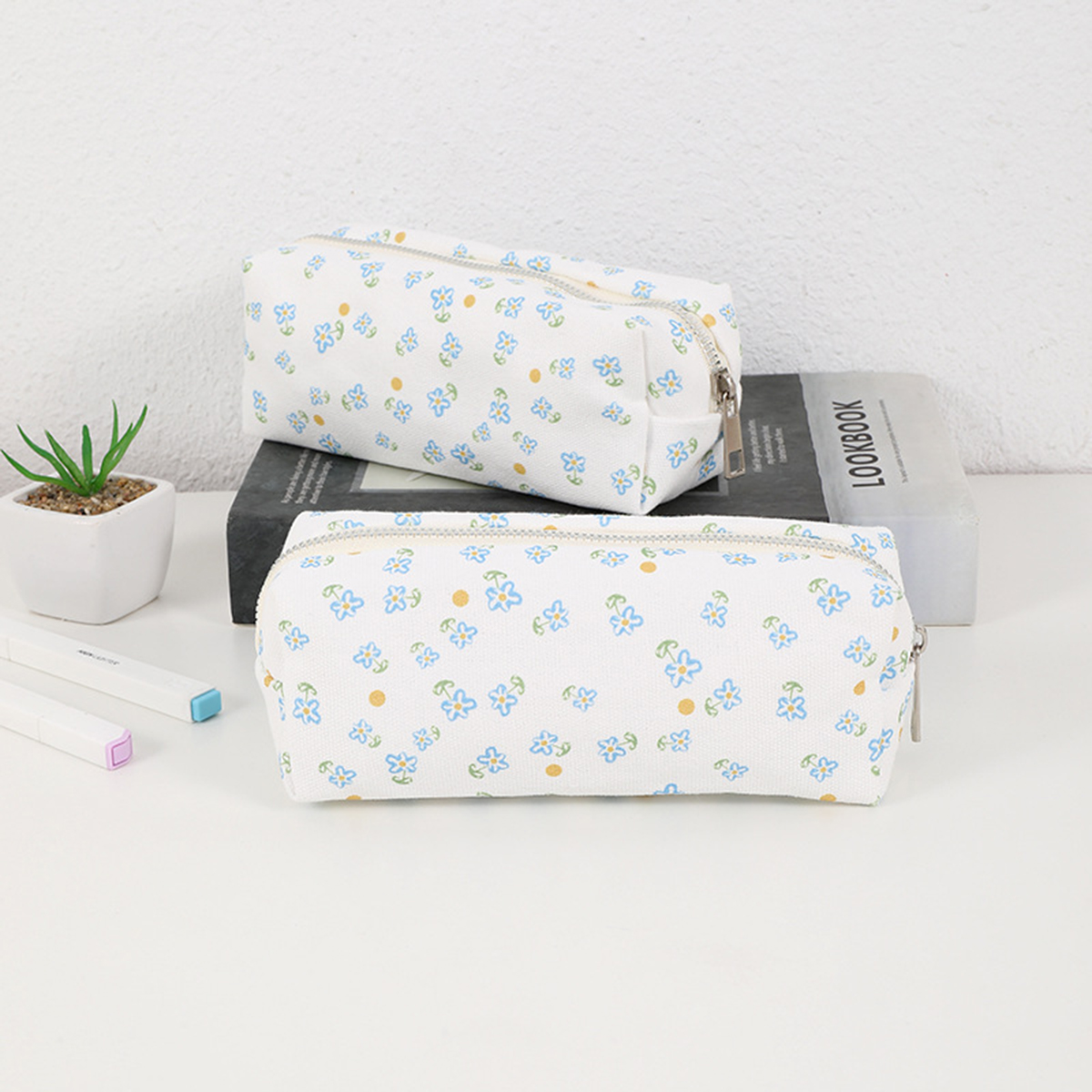 シンプルな花柄プリントのペンケース、美しい模様の文具収納バッ - Stationery Office And School Supply Stores のレビューと価格