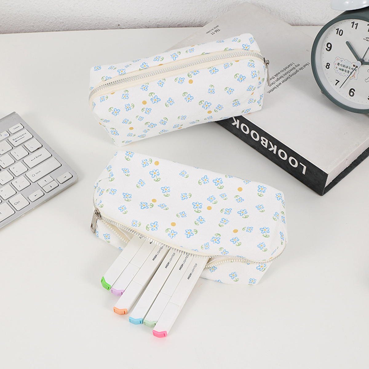 シンプルな花柄プリントのペンケース、美しい模様の文具収納バッ - Stationery Office And School Supply Stores のレビューと価格