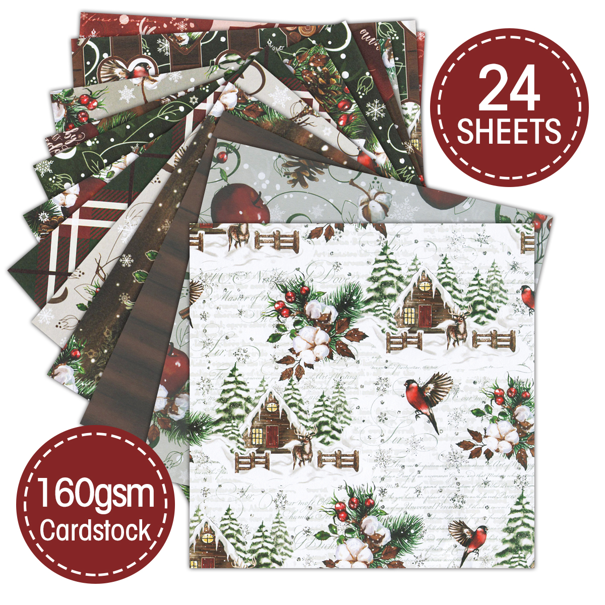 メリークリスマススクラップブック紙パッド、チェック柄、雪片、 - Graph Paper Pad のレビューと価格