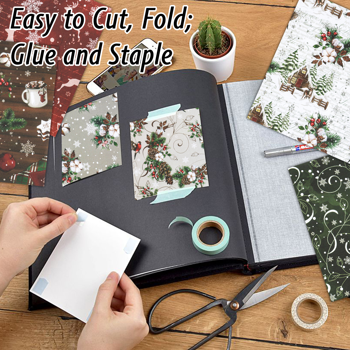 メリークリスマススクラップブック紙パッド、チェック柄、雪片、 - Graph Paper Pad のレビューと価格