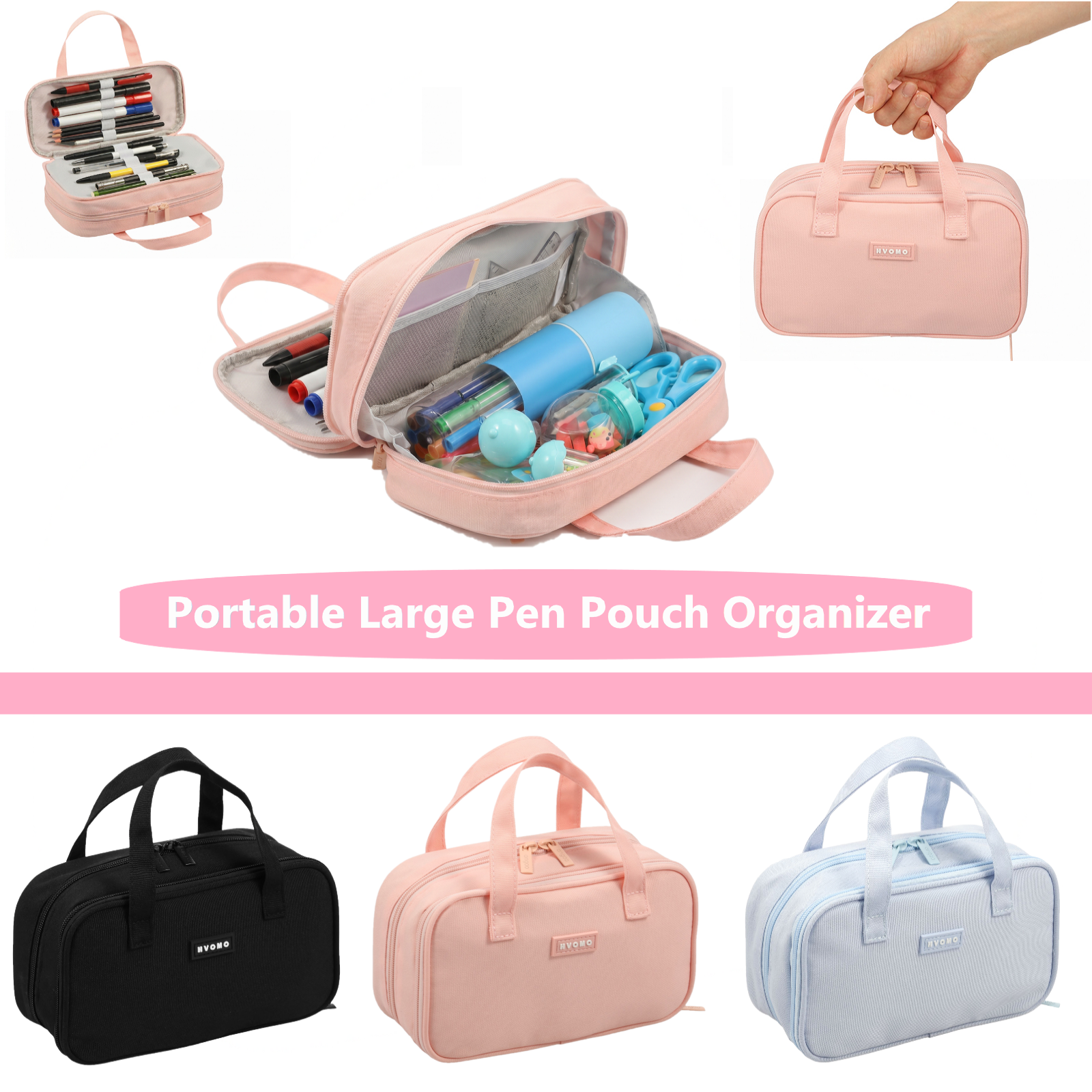 大容量ペンケース 5コンパートメント ペンポーチ オーガナイ - Pen Pouch Roll のレビューと価格