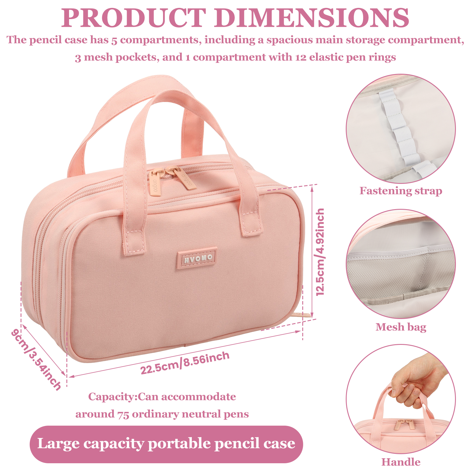 大容量ペンケース 5コンパートメント ペンポーチ オーガナイ - Pen Pouch Roll のレビューと価格