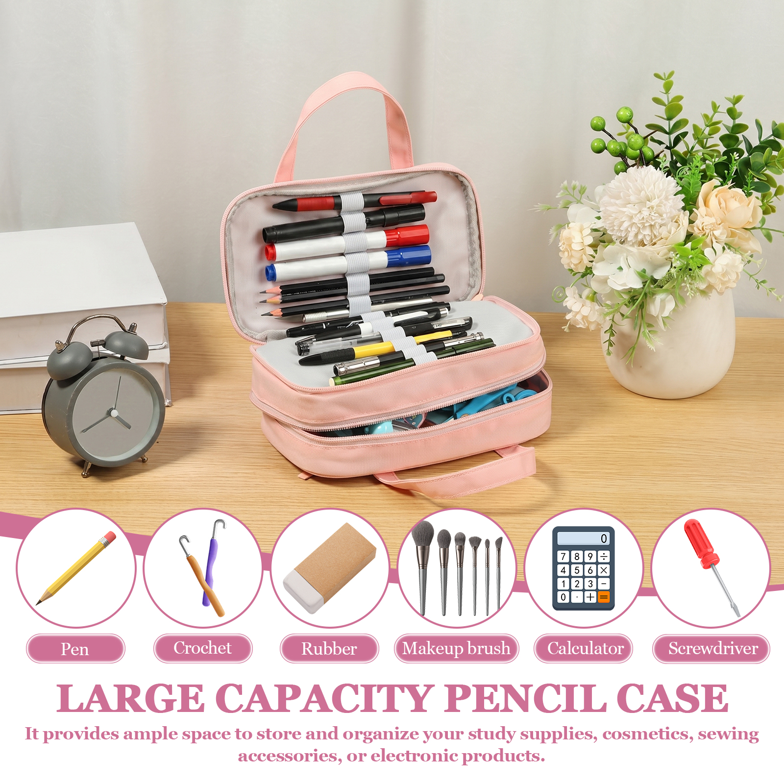 大容量ペンケース 5コンパートメント ペンポーチ オーガナイ - Pen Pouch Roll のレビューと価格