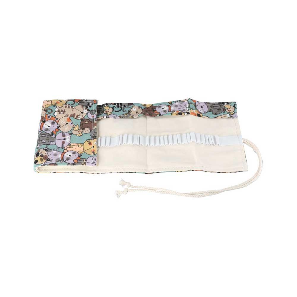 クリエイティブな男の子と女の子向けのかわいい猫柄ロール式大容 - Pen Pouch Roll のレビューと価格