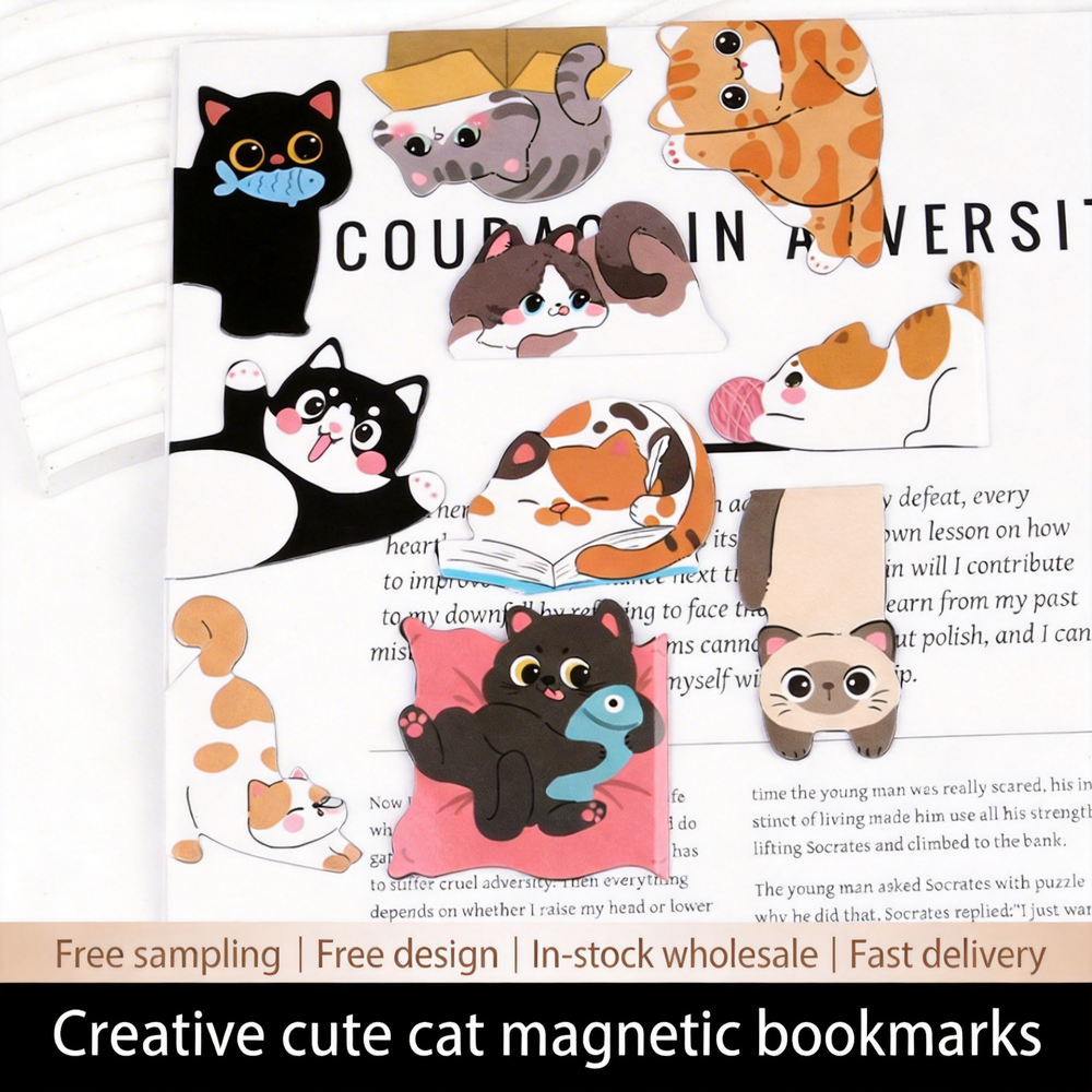 1 セットクリエイティブ猫パターン磁気ブックマーク 3 デザ - Bookmark Magnetic Clip のレビューと価格