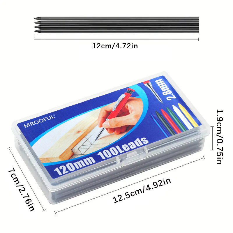 新しい木工用シャープペンシル芯リフィル、100本/箱 2.8 - Mechanical Pencil Lead のレビューと価格