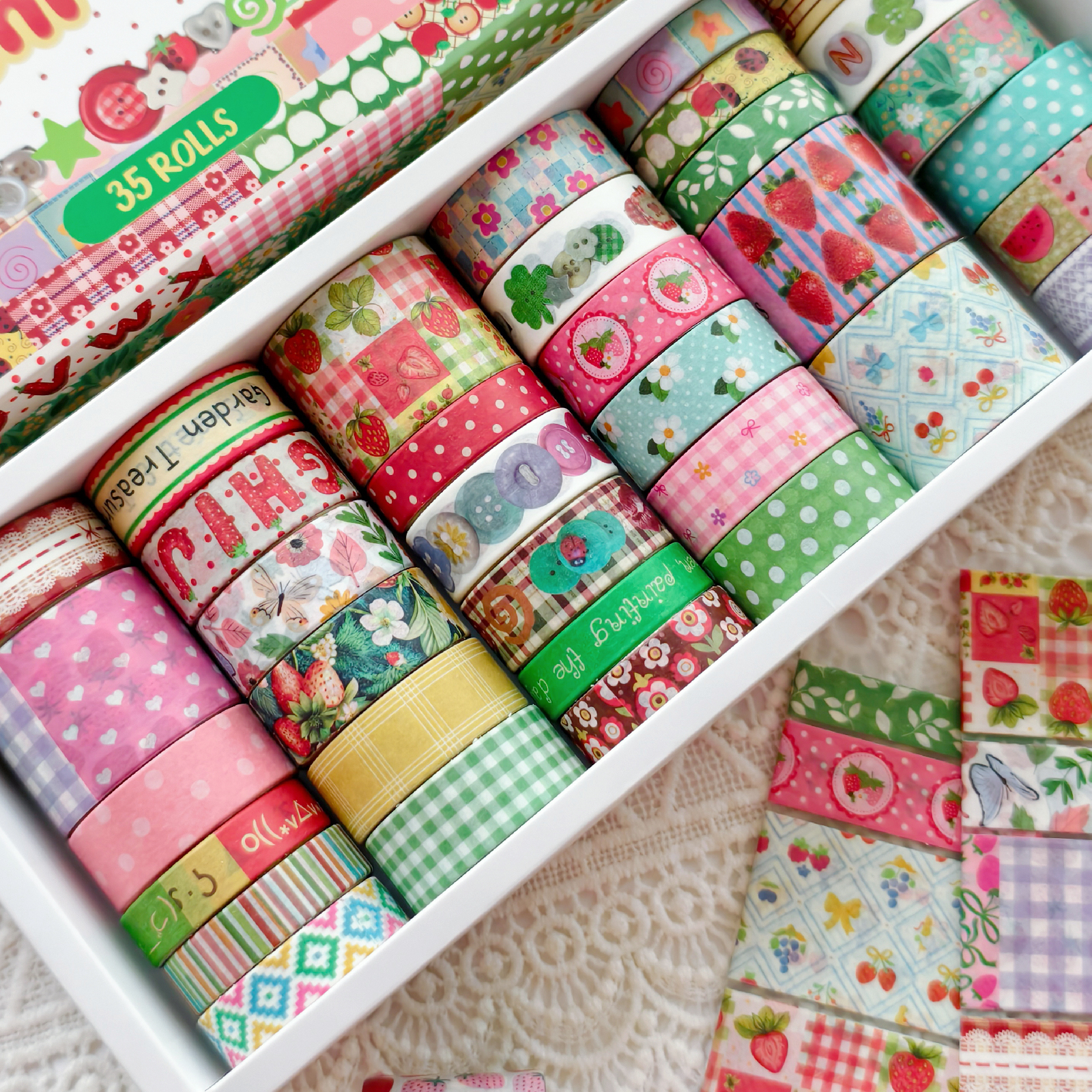 ランダムカバー 35 ロール エステティック和紙テープ、スト - Washi Tape Set のレビューと価格